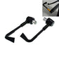 Universal motorcycle handbrake protection rod set, black U-horn style with mount hardware