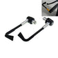 Universal motorcycle handbrake protection rod set, black U-horn with silver mounting hardware
