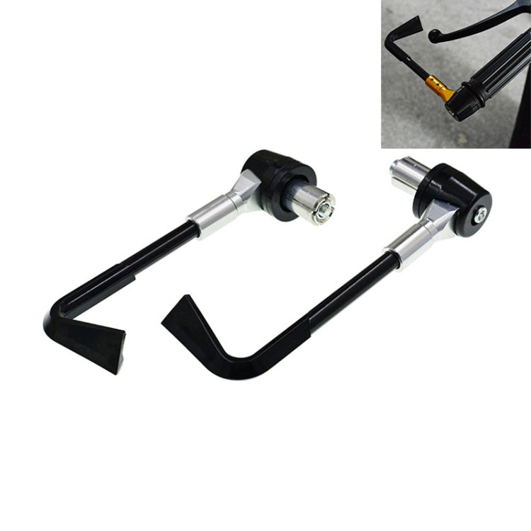 Universal motorcycle handbrake protection rod set, black U-horn with silver mounting hardware