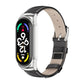 MIJOBS CS Metal Case Genuine Leather Top Layer Cowhide Watch Band, For Xiaomi Mi Band 7 / 7 NFC