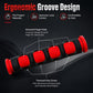 Red textured grip covers with raised animal icon inserts and grooved finger pads (2 pcs)