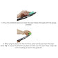 Hand using green wiper blade restorer to clean windshield wipers