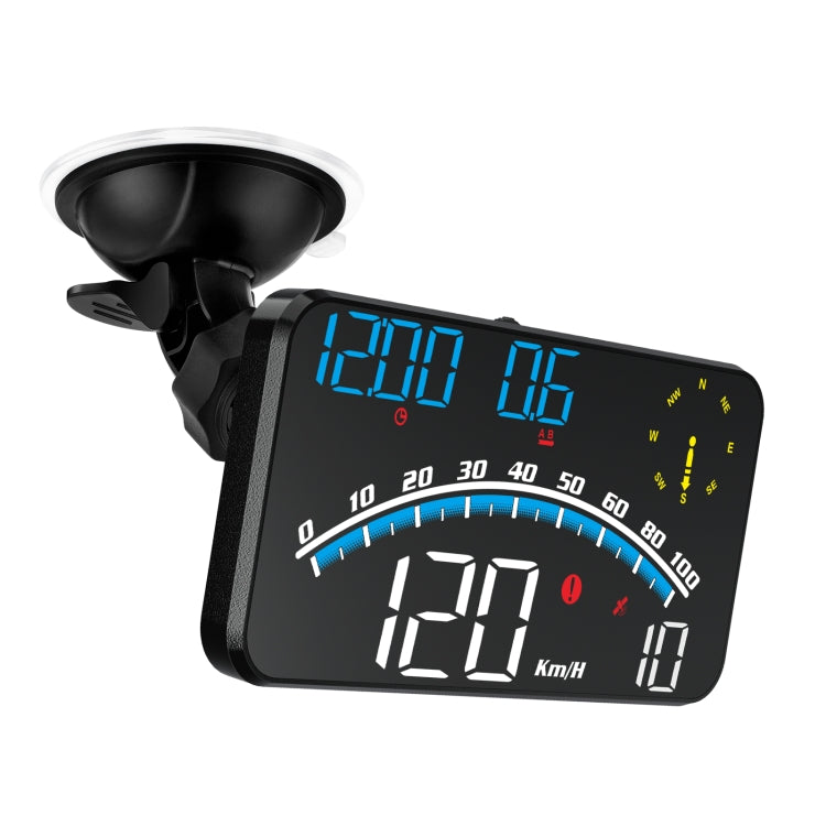 Black car HUD head up display with blue speed and km/h readouts