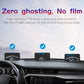 Car HUD speed display with blue readouts installed on dashboard
