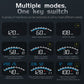 Car HUD screen showing multiple modes with speed, progress bar, and compass