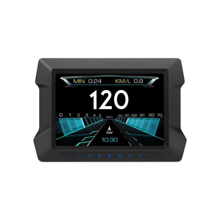 Black car HUD head-up display unit with screen showing speed 120