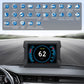 Car HUD head-up display with circular speed gauge showing 62