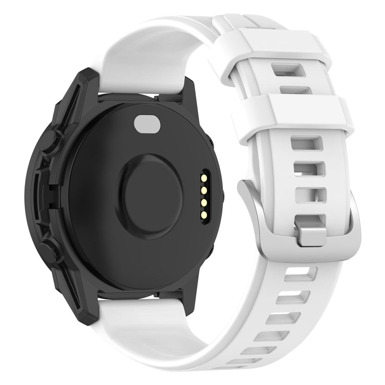 Pair of silicone watch bands: black and white 22mm with clasp detail