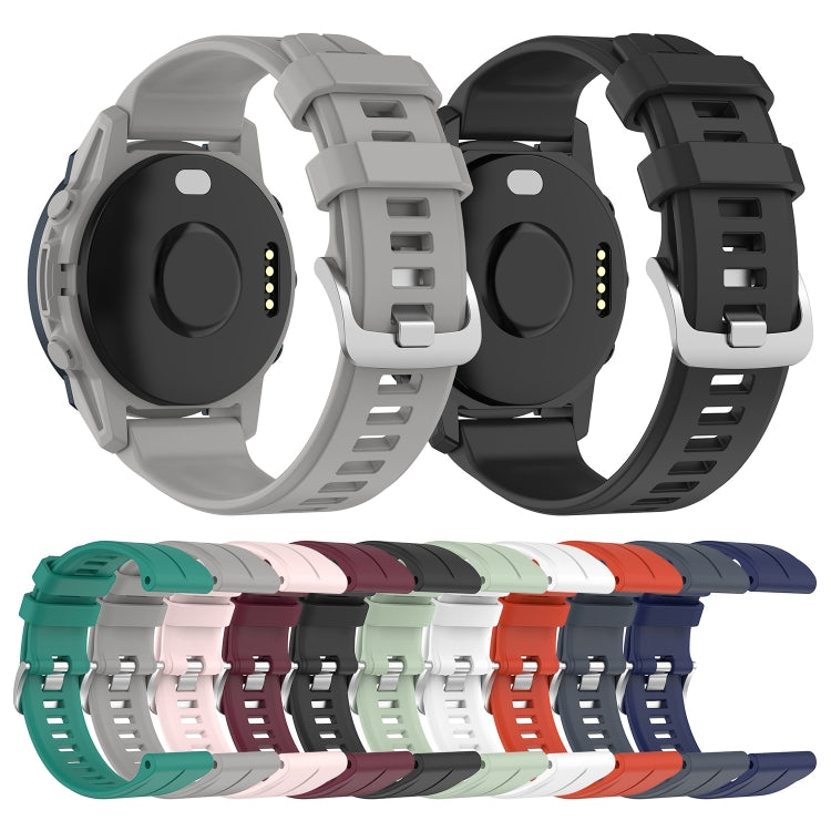 22mm silicone watch band set showing multiple colors with buckles and perforated holes.