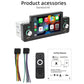 Car MP5 player accessory kit with remote control, wiring harness, and manual
