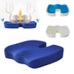 Blue U-shaped ergonomic seat cushion with contoured center cutout