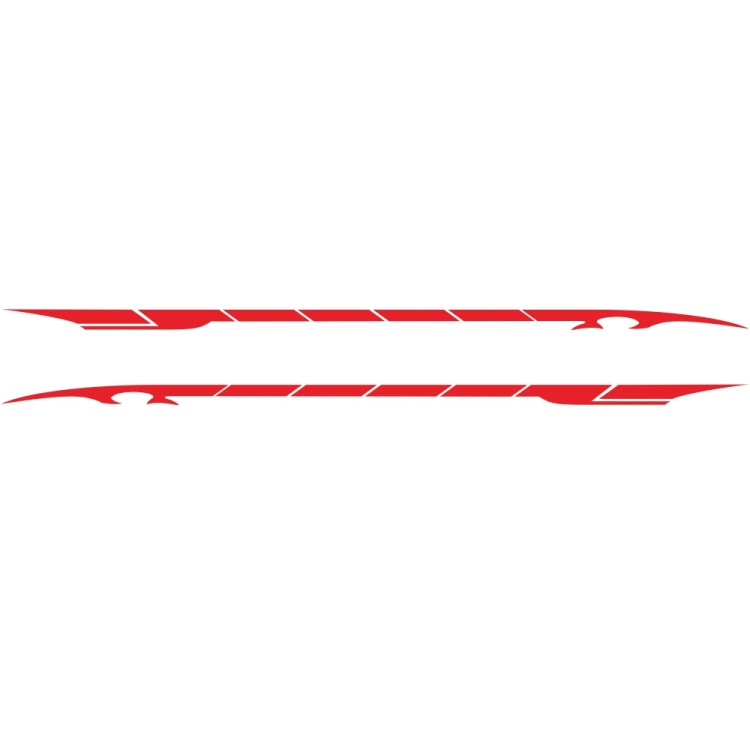 2-piece car waistline decorative sticker set, red D-178 pattern