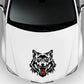 Black hood wolf head sticker with red tongue detail