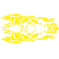 Yellow wolf totem car sticker decal, winged wolf flame design with Chinese characters