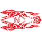 Red wolf totem car sticker decal, winged wolf flame design with Chinese characters