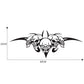 Black skull tri-figure graphic car hood decorative sticker, centered on backing