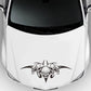 Close-up skull tri-figure car hood decorative sticker, black graphic on white hood