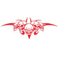 Red skull tri-figure graphic car hood decorative sticker with horned crest