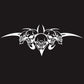 White skull tri-figure graphic car hood decorative sticker on dark background