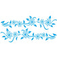 Car decorative flower totem vinyl decal, blue leaf-and-flower pattern, 2-piece set