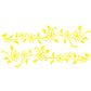 Car decorative flower totem vinyl decal, yellow leaf-and-flower pattern, 2-piece set