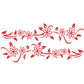 Car decorative flower totem vinyl decal, red leaf-and-flower pattern, 2-piece set