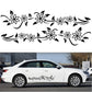 Car side decorative flower totem decal strip with black leaf-and-flower pattern