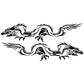 Black dragon totem car decal set with two mirrored dragon silhouettes.