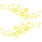 Car decorative flower sticker set, yellow daisy-style decals in two rows