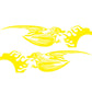 Car decal set with two winged dragon flame designs, yellow and white