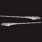 Set of two black plaid side stripe car decals with grid pattern tips