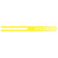 Yellow stripe-pattern car side graphic sticker, arrow notch with dotted chevron end