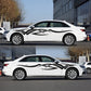 White car with black D-731 totem pattern side decal stickers, two-piece set.