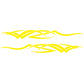 2-piece D-731 totem pattern car side decal stickers, yellow tribal lines.
