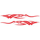 2-piece D-731 totem pattern car side decal stickers, red tribal lines.
