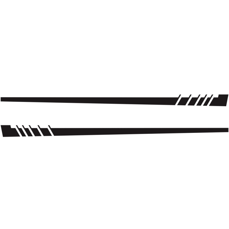 2-piece car stripe decal set with diagonal chevrons, black with dark accents