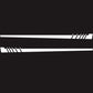 2-piece car stripe decal set with diagonal chevrons, white stripes on dark backing