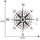 Compass pattern car sticker, black star compass design with size guide (50 cm)