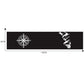 Compass decorative sticker strip, 130 cm x 30 cm, black with white compass rose and jagged end.