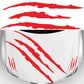 Claw scratch pattern car sticker, red claw scratches on white car hood