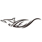 Black animal-flame car side vinyl decal, isolated on white