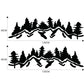 Car sticker set size diagram: black mountain forest decals, 130x39 cm, 2 pieces