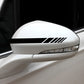 Car side mirror line pattern sticker, black horizontal bar with diagonal stripe detail