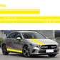 Decorative line pattern car stickers, yellow stripe set on gray car