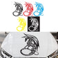 Pterosaur car stickers in multiple colors, with one black hood sticker shown