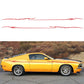 D-933 lightning pattern car decal set with red stripes on yellow coupe