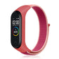 Nylon weave watch band for Xiaomi Mi Band 7 in red with light pink woven strap