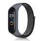 Nylon weave watch band for Xiaomi Mi Band 7 in dark gray with black strap