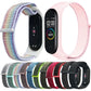 Nylon weave watch band set for Mi Band 7, colorful, blue and pink styles