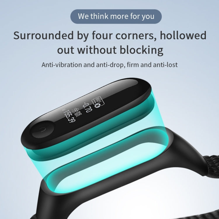Nylon weave watch band with turquoise strap, secure and flexible fit